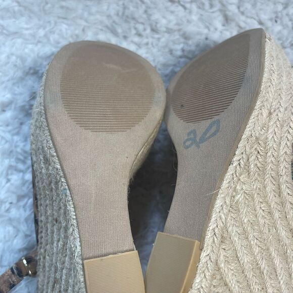 Steve Madden Fabric leopard print Espadrilles platform wedge sandals SZ10 - Picture 9 of 11